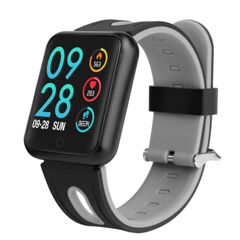 Gray P68 Smart Watch Sport трекер Браслет монитор сердечного ритма IP68 Водонепроницаемый Smart Для женщин часы детские часы для IOS и Android VS IWO 8 - Цвет: Gray
