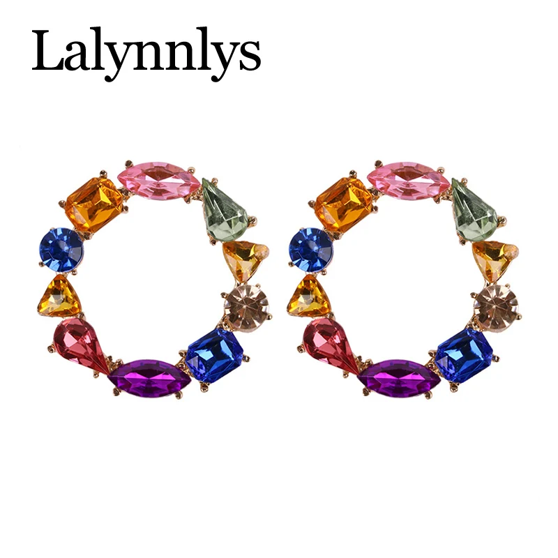 Lalynnlys, новинка, стразы, серьги-капли для женщин, девушек, цветок, Кристальные серьги, Boho, массивные ювелирные изделия,,, E50781