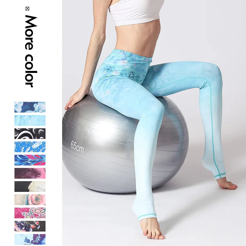 Women Yoga Pants Slim Fitness Leggings Running Sport For Female Printed Gym Bottoms Sportswear | Спорт и развлечения