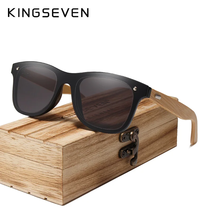 Мужские бамбуковые солнцезащитные очки KINGSEVEN брендовые дизайнерские ручной
