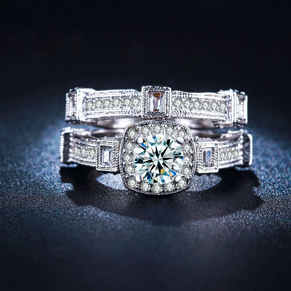 2 шт. Мода Старинные Ювелирные Изделия ААА Партии Кольца Для Женщин Белый