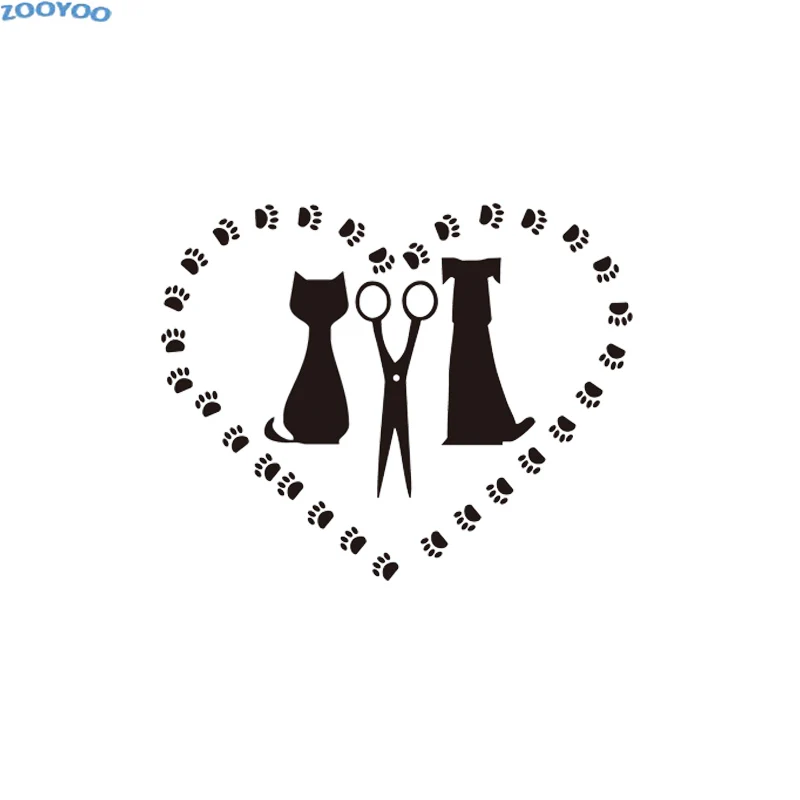 

ZOOYOO Pet Salon Wall Stickers Cat Love Dog Removable Decals For Kids Room Home Decor Pet Shop Wall Decal Vinyl Adhesive Sticker