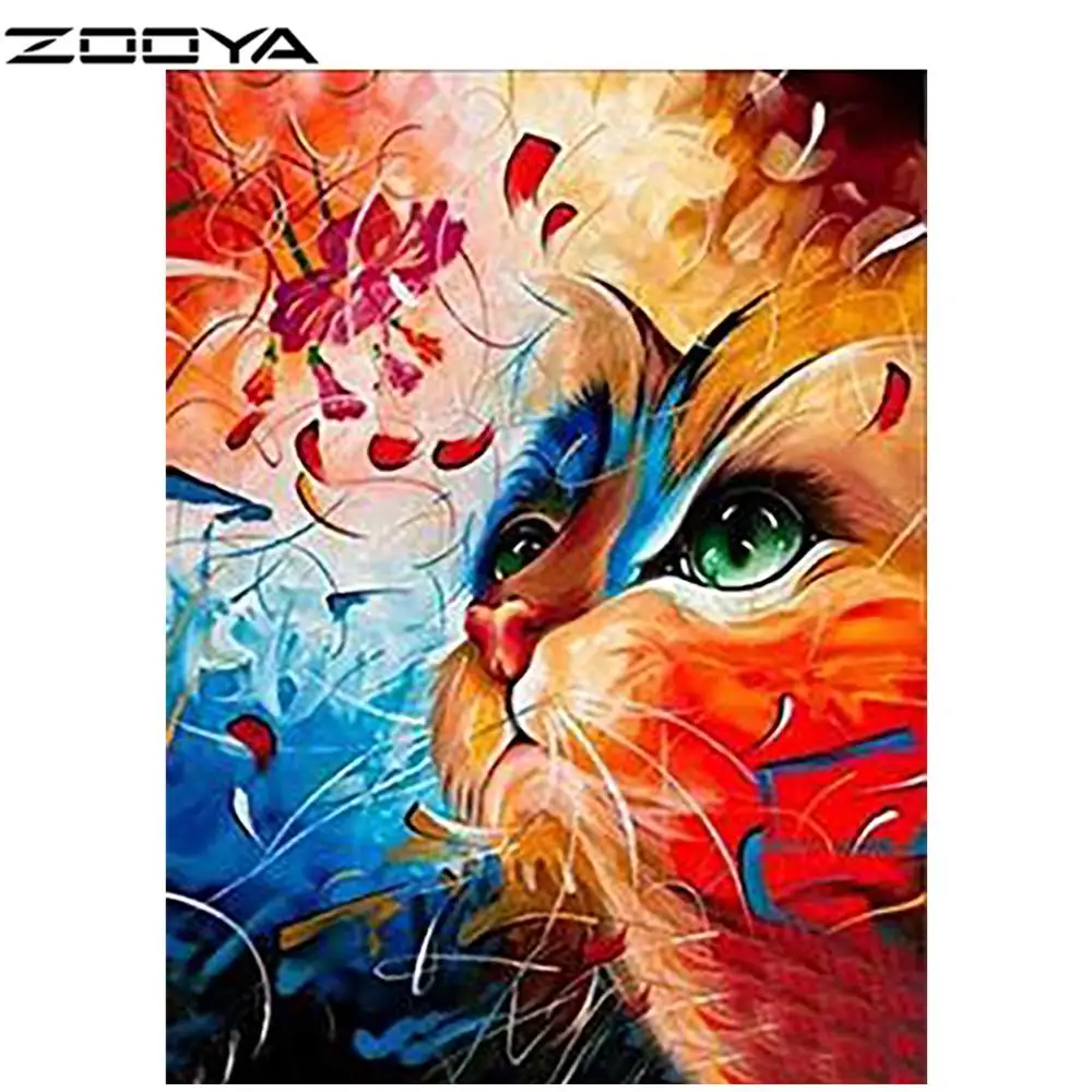 ZOOYA 5d алмазная живопись животные Кот Новые поступления 2019 Алмазная Вышивка Фото