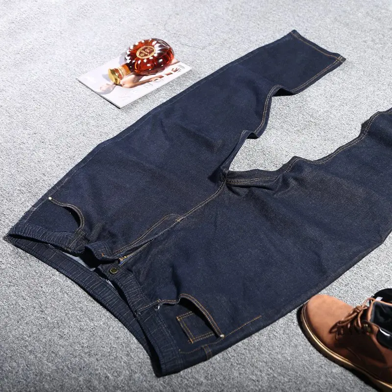 Джинсы мужские стрейчевые Стрейчевые прямые брюки черные большие размеры 9XL 10XL