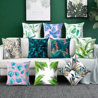 plant decoration cushion cover polyester sofa cushion cover leaves geometry home decoration pillow case chair pillow cover