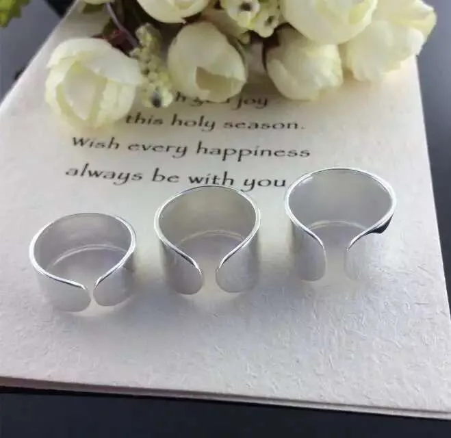 Elegant Quality 925 Rings Adjustable Fashion Personality Geometric Open Wide Ring Sterling Silver for Women Jewely |