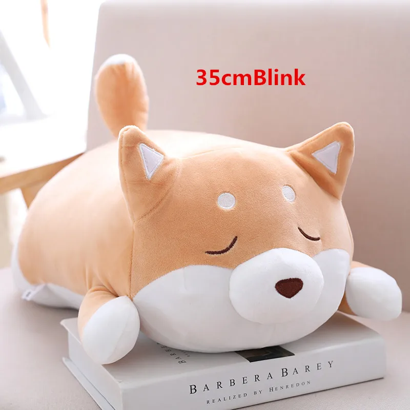brown blink Милая кукла корги, подушка для собаки, Шиба-ину, плюшевая игрушка, удерживающая спящую куклу, мягкая подушка в виде животного, подарок для ребенка 35 см - Цвет: brown blink