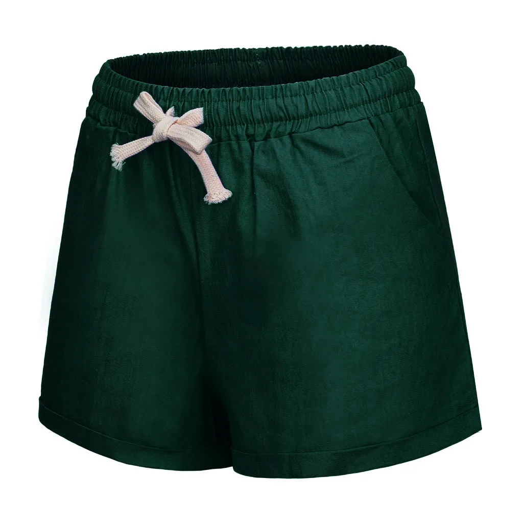 Pantalon Ancho Trainingsbroek Vrouwen, Женская карманная повязка больших размеров, одноцветные шорты для бега, спортивные широкие шорты Z4