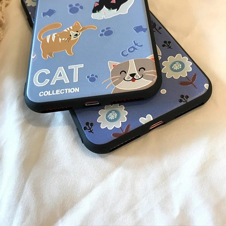 Kawaii милый мультяшный Кот корейский чехол для телефона iPhone 7 Puls 6 6S 8 чехлы Модные 3D
