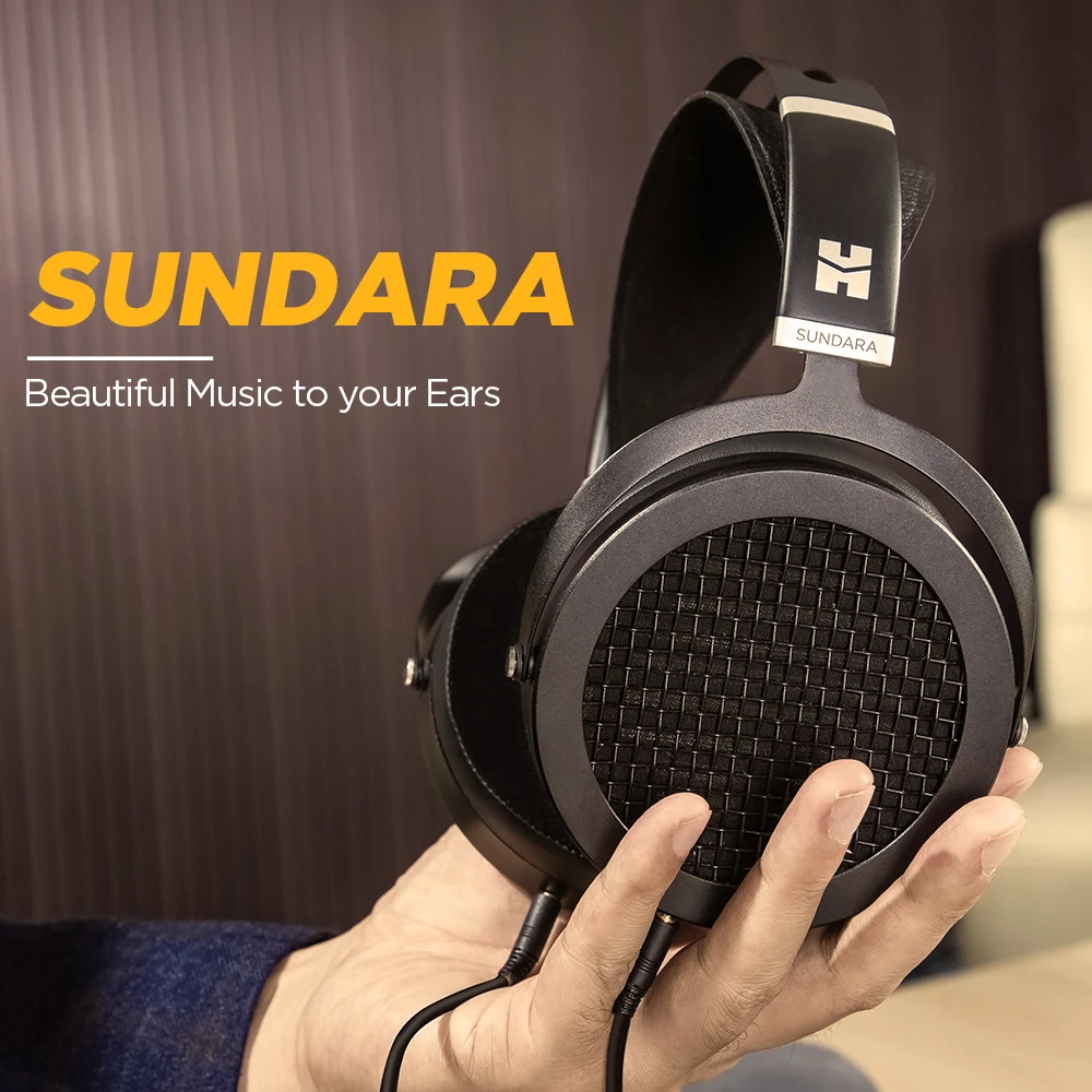 HIFIMAN SUNDARA Накладные Наушники полноразмерные плоские магнитные(черные) с высокой точностью дизайн, легко управлять смартфоном