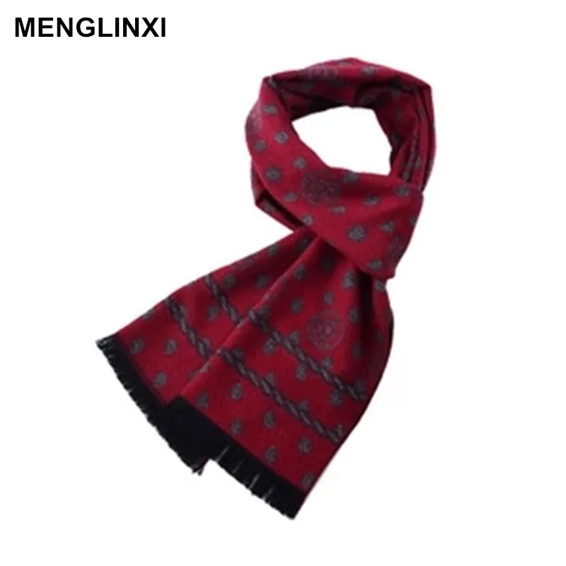 MENGLINXI брендовый зимний шарф, мужской теплый кашемировый шарф, модный дизайнерский шарф, деловые повседневные шарфы