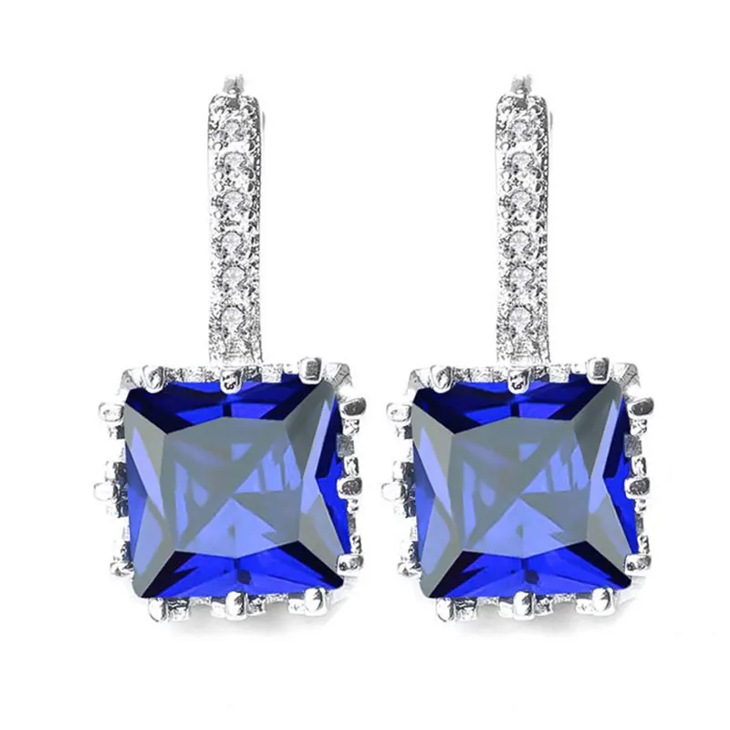 QCOOLJLY новейшие серьги чудесные глянцевые 9 цветов s Bling Квадратные CZ AAA фианиты