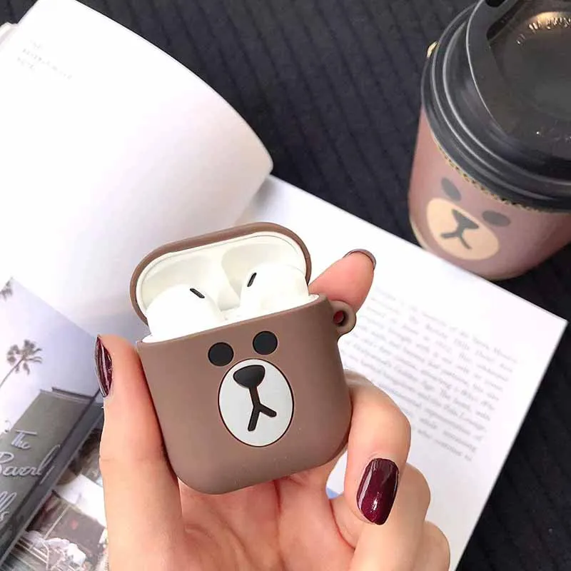 Pods милый мультфильм Bluetooth беспроводные наушники крышка для AirPods Защитный Мягкий