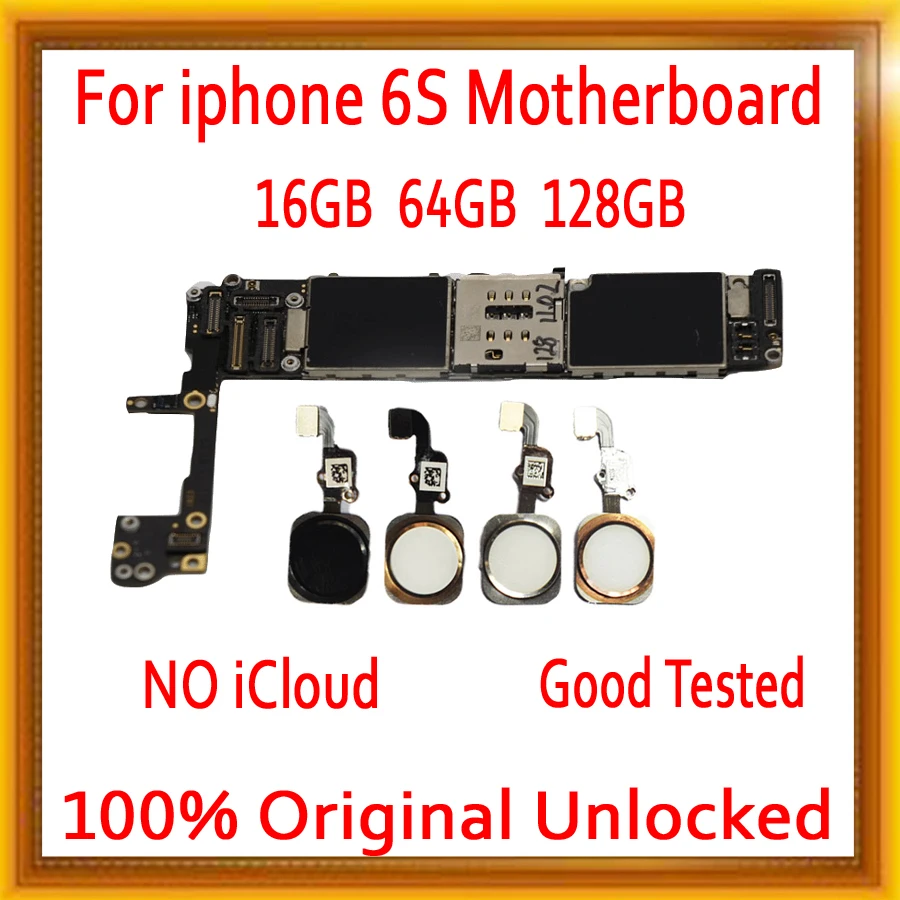 16 Гб/64 Гб/128 ГБ для iPhone 6S материнская плата, оригинальные разблокированные для iPhone 6S Материнские платы без Touch ID/с Touch ID