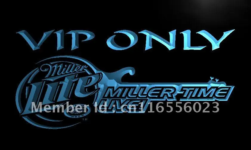 LA408 Miller Time Live VIP Только пива светодиодный неоновый светильник знак для домашнего