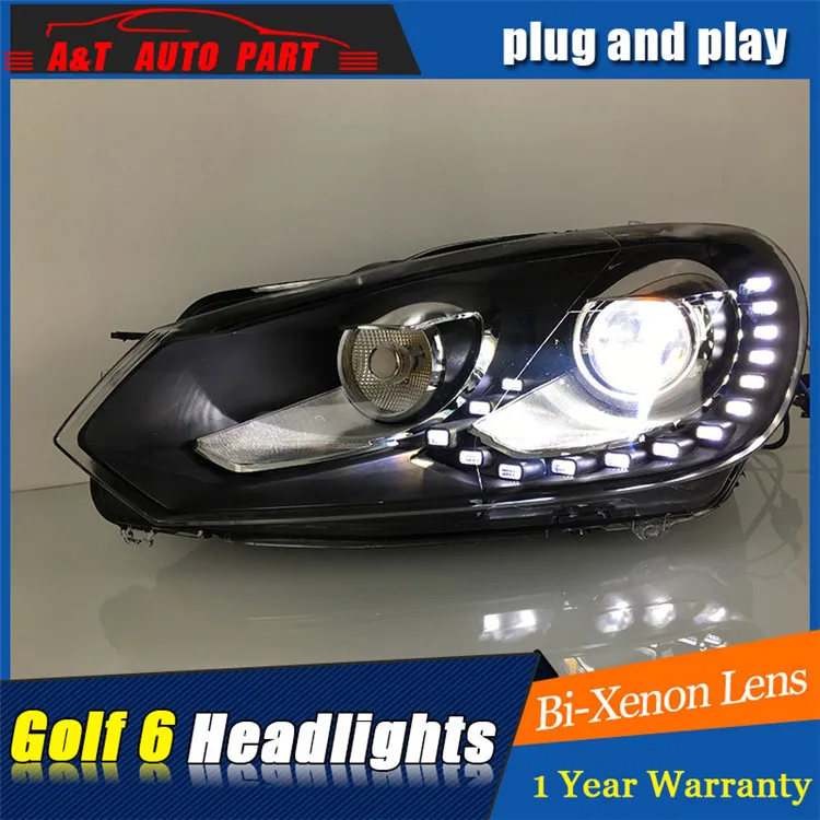 Фары для vw golf MK6 2009 2013 Стайлинг автомобиля 6 DRL светодиодный биксеноновый объектив