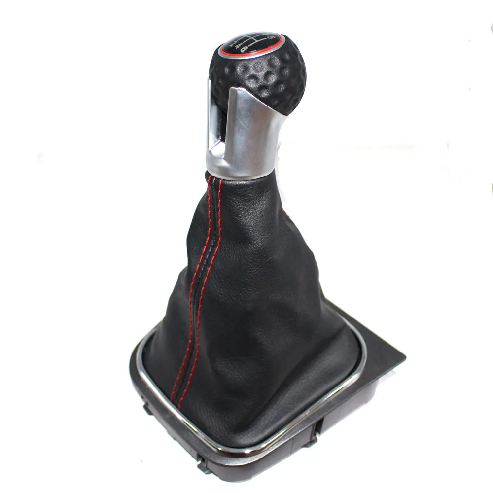 Для VW Golf 5 MK5 R32 для GTI 2004 2005 2006 2007 2008 2009 автомобиля Шестерни переключатель ручки для включения и выключения с кожаные ботинки