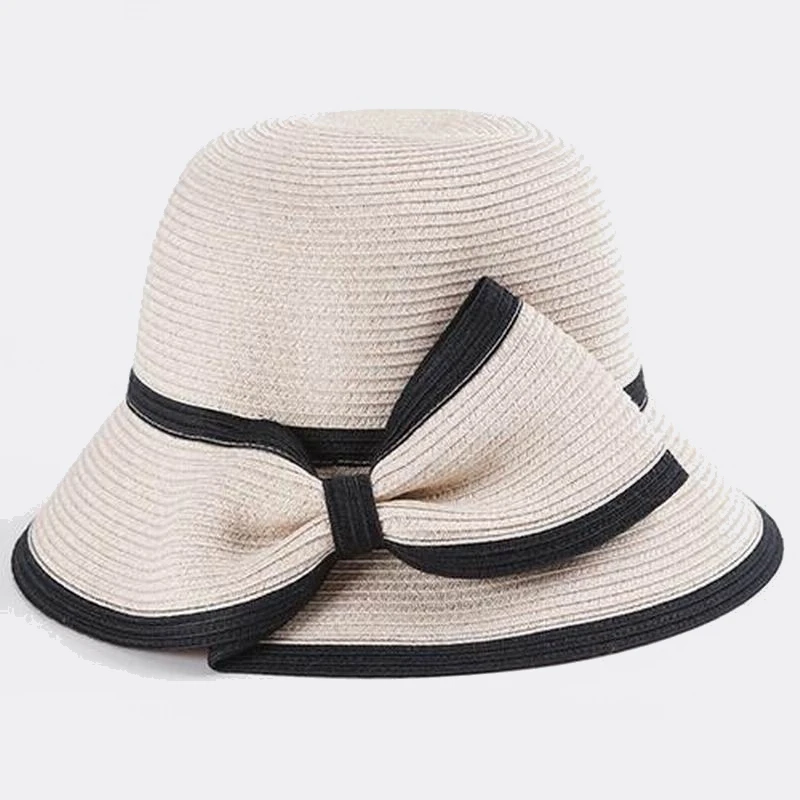 Шляпа Женская Солнцезащитная складная Модная элегантная пляжная Соломенная