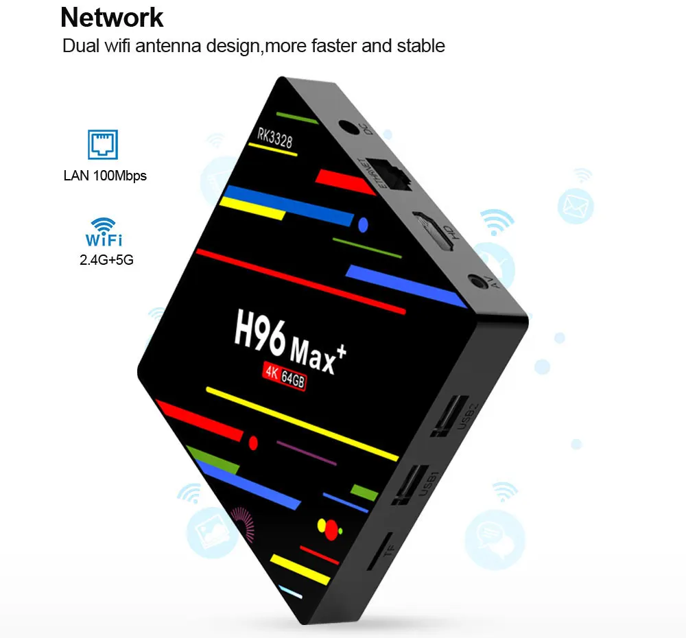 H96 Max Plus ТВ приставка Android 9,0 смарт-приставка RK3328 4 ГБ 32 ГБ 64 Гб 5G Wifi 4 к H.265 медиаплеер H96 Pro H2 PK X96 MAX