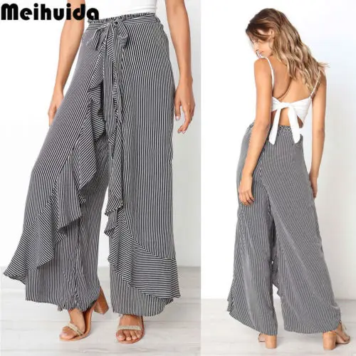 2018 летние модные дышащие свободные черно белые полосатые сексуальные женские