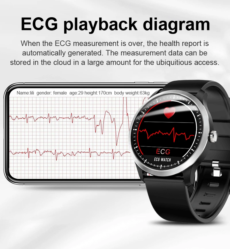Умные часы N58 умные спортивные ECG + PPG HRV отчет пульсометр тест кровяного давления