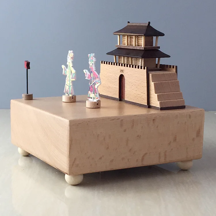

Creative Xi'an Shadow Play Tourist Souvenir Music Box Eight Sound Box Solid Beech Sky City