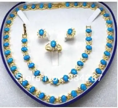 Набор красивых бирюзовых ожерелий/браслетов/колец/серег|earrings set|bracelet necklaceearrings ring