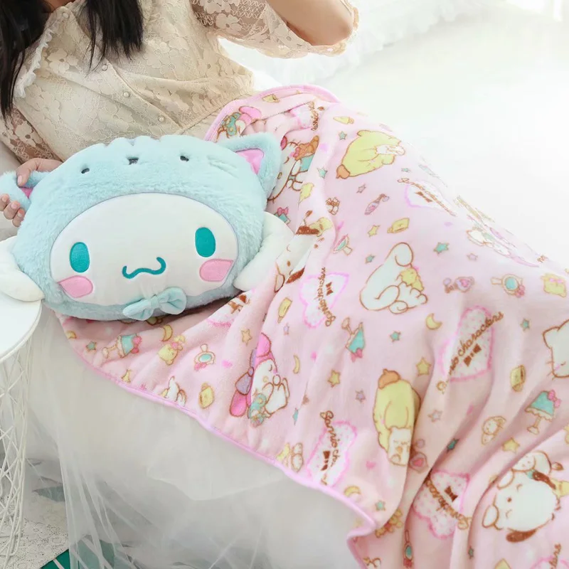 1 шт. 40 см Cinnamoroll пудинг собака Мелодия Близнецы Звезда Мягкая плюшевая подушка+ Коралловое бархатное одеяло мягкая игрушка романтический подарок