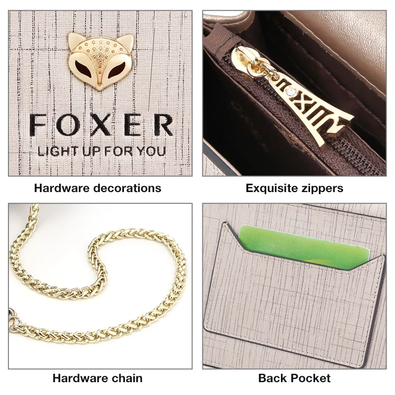 Модная женская сумка FOXER из спилка стильная маленькая сумочка на плечо с клапаном