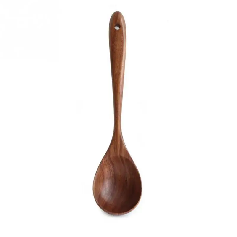 small spoon Кухонная домашняя Ретро металлическая кулинарная лопатка посуда домашняя легкая ложка Кухонная деревянная прочная с отверстием для подвешивания - Цвет: small spoon