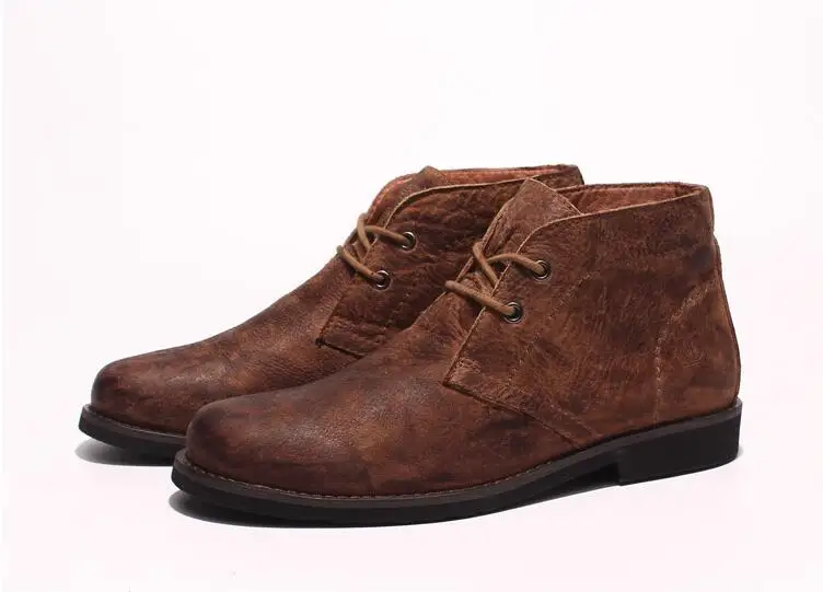 Туфли мужские на шнуровке высокие ботинки-мартинсы натуральная кожа низком