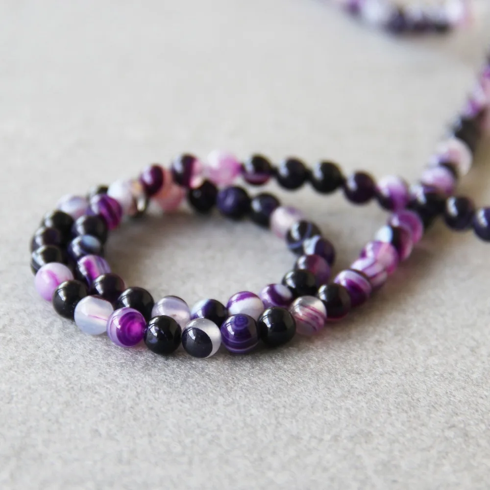 (Min Order1) 6mm Fashion Multicolor Natural Onyx Beads Round Shape Loose Stone 15inch Jewelry Making Design Wholesale | Украшения и