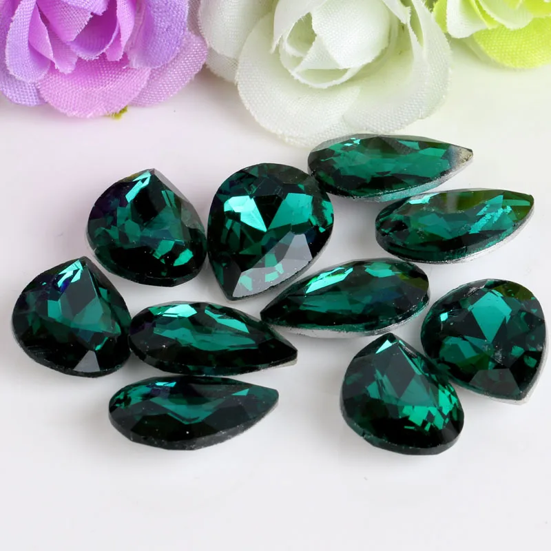 Превосходное качество в форме капли малахитовое зеленое стекло кристалл