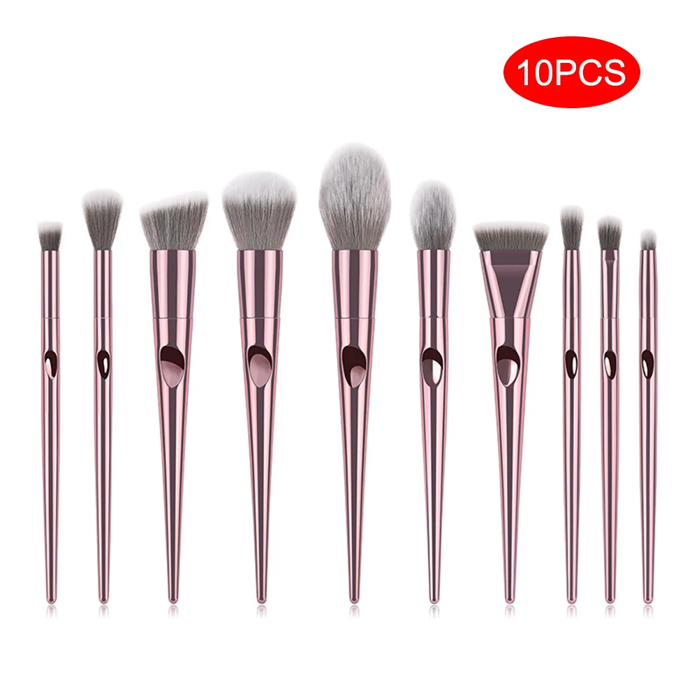 10pcs Новая Кисть для макияжа, пудра, румяна, красота, косметика, тени для век, инструменты для макияжа лица - Handle Color: 10pcs