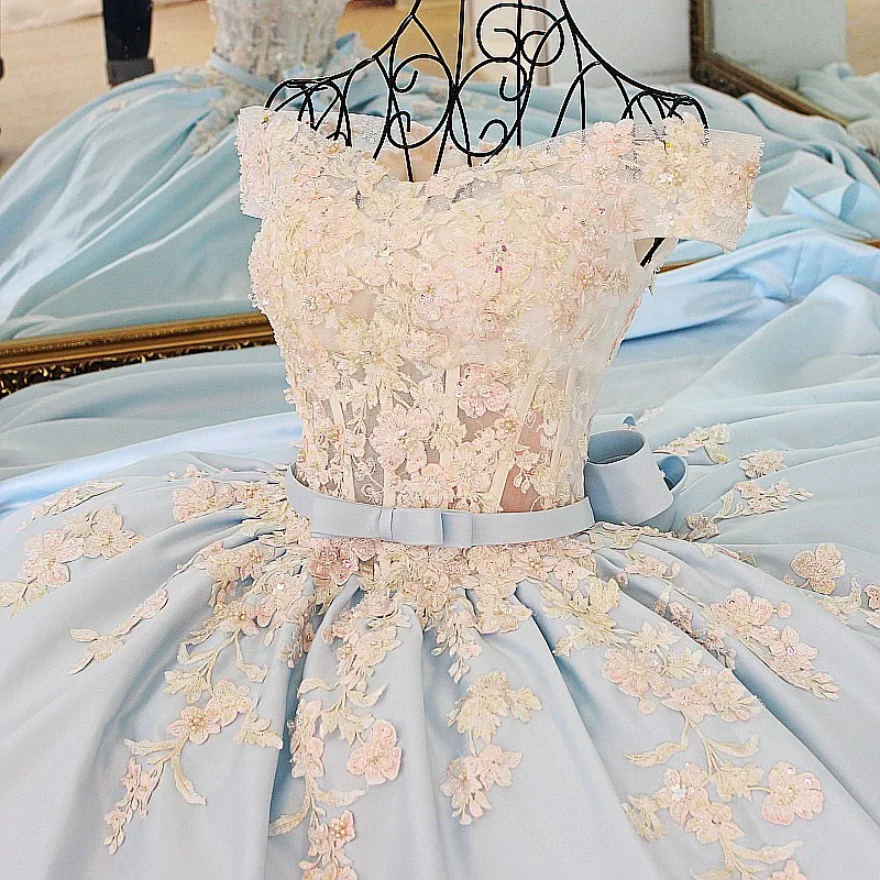 Vestido de festa светло-голубое атласное вечернее платье длинное со шлейфом De Soiree Vestidos