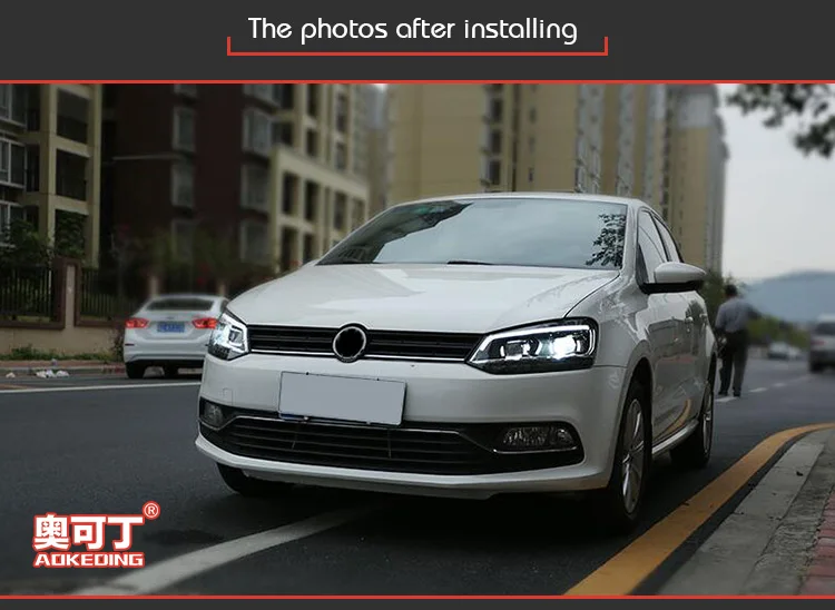 AKD Тюнинг автомобилей фары для VW Polo 2011- светодиодные фары DRL ходовые огни биксеноновые фары Противотуманные фары с ангельскими глазками авто уровень