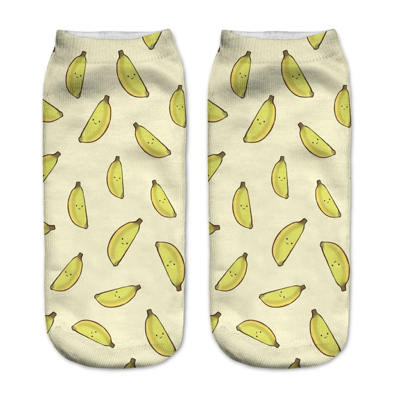 Носки женские с 3D принтом кактуса забавные разноцветные мопса курицы