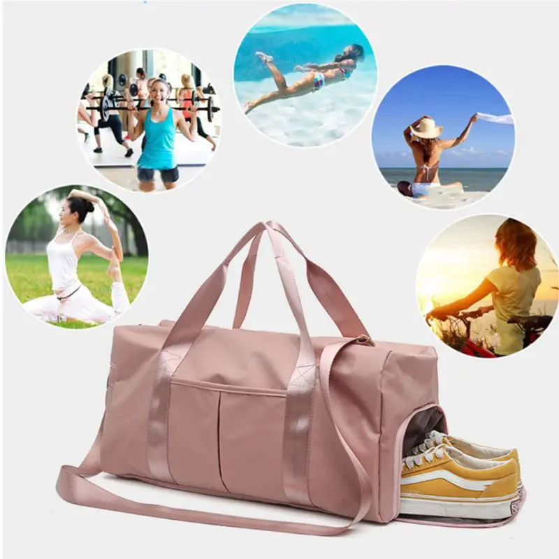 

Travel Sports Fitness Yoga Bag Dry Wet Handbag Shoulder Bags with Pocket and Shoes Compartment for Women Men