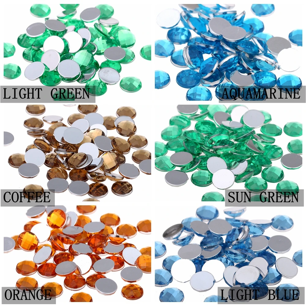 Поделки Искусство DIY камни 14 мм 20 шт Круглые драгоценные с плоской поверхностью