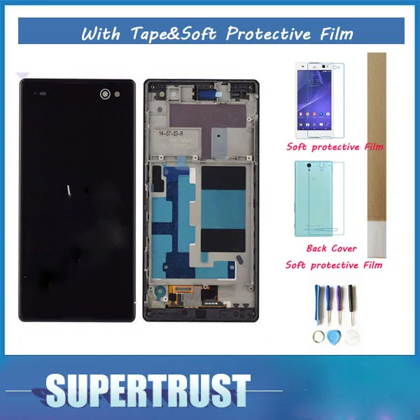 

White Black Color 5.5"For Sony Xperia C3 D2533 D2502 With frame LCD Display With Touch Sensor Digitizer Assembly