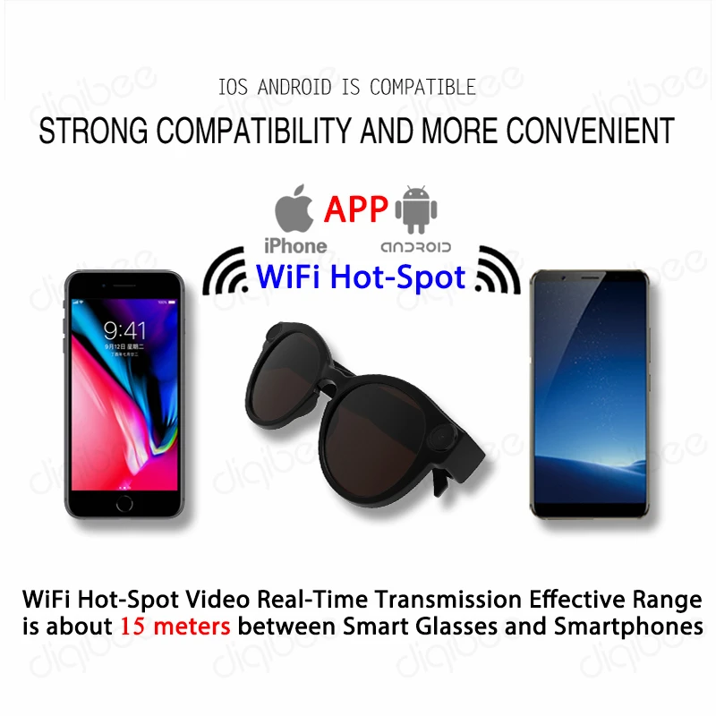 Full HD 1080P умные очки спортивные DV WiFi камера для IOS Android в режиме реального времени