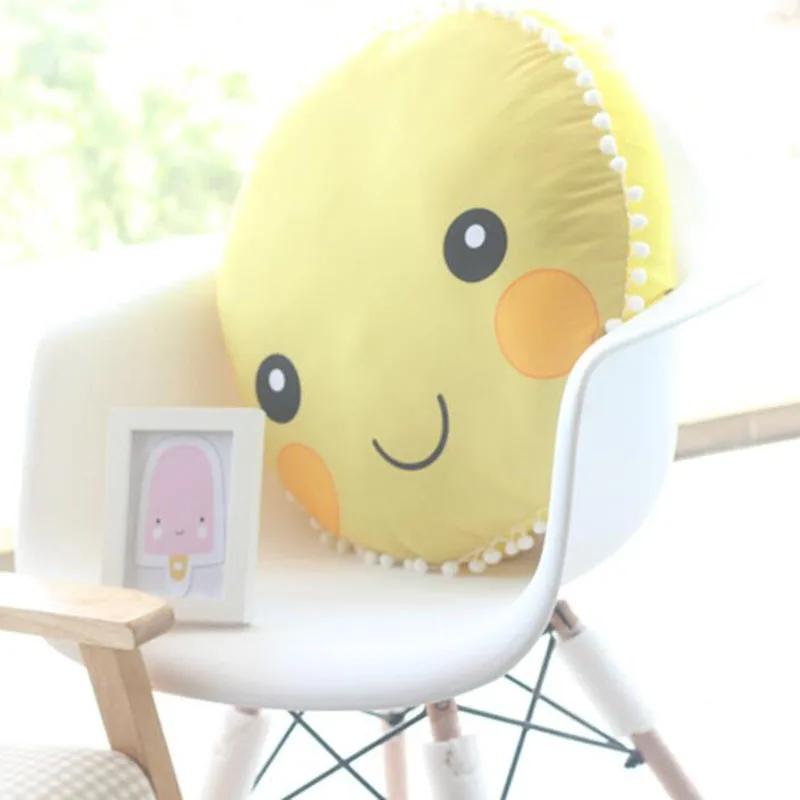 Симпатичная мягкая плюшевая подушка с улыбающимся подсолнухом игрушка кукла