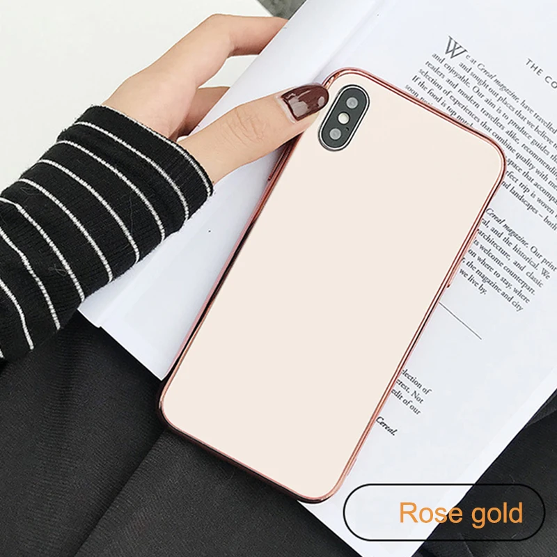 Роскошный гальванический ТПУ стеклянная оболочка мобильный телефон чехол для