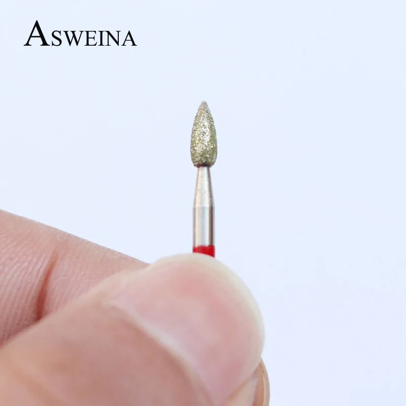 ASWEINA 1 шт. овальные сверла для ногтей 3/3" с алмазными заусенцами, сверла для ногтей из нержавеющей стали с ручками, безопасные вращающиеся пилочки для ногтей, как подарки для красоты