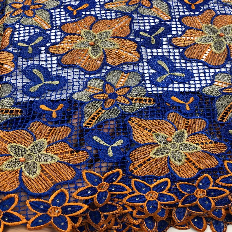 

White Guipure Lace Nigerian Wedding Dress Lace African Fabric Water Soluble Chemical Lace Floral Embroidery Cord Lace Fabric