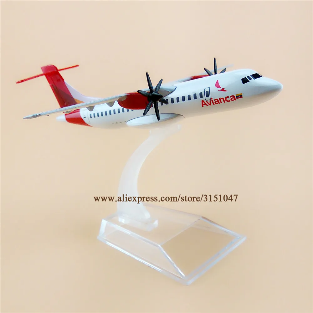 Сплав металла воздушный Avianca ATR 600 авиакомпаний модель самолета Avianca ATR 600 дыхательные пути самолет модель стенд летательные аппараты детские подарки; каблук 16 см
