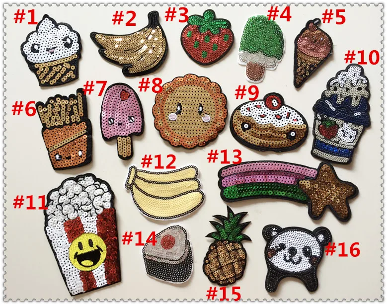 Аксессуары для модной одежды сделай сам расшитые блестками патчи торта банана