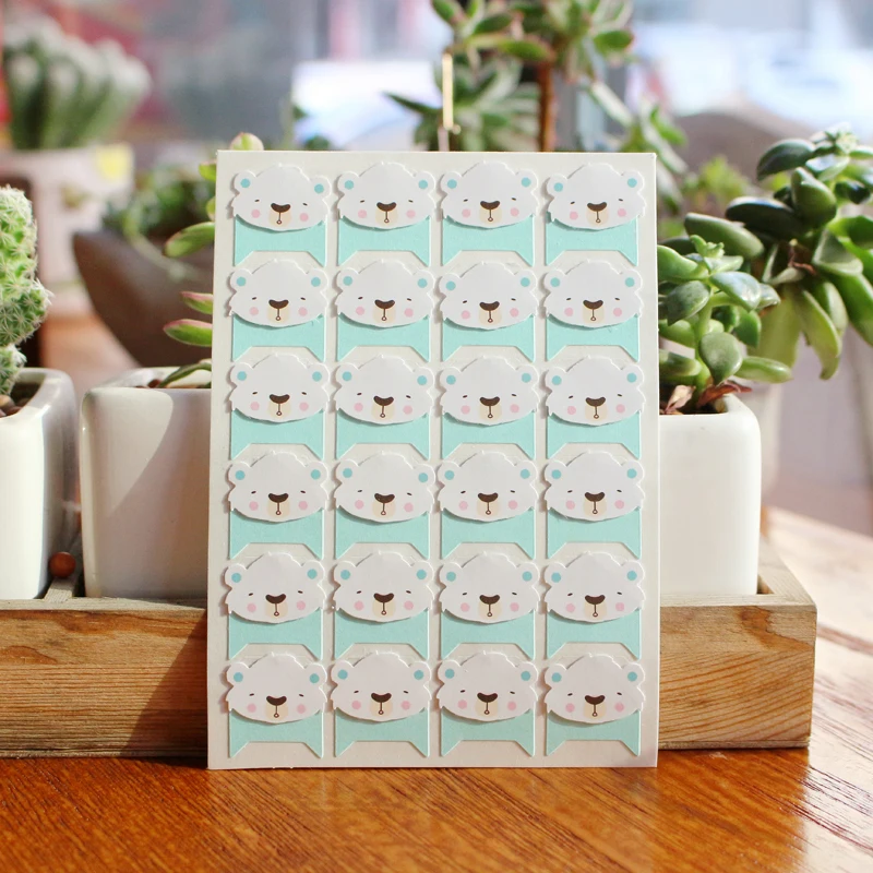 96 шт./лот 4 листа милые цветные наклейки на углы животных для фотоальбома