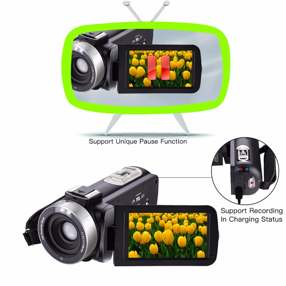 Marvi видеокамера с микрофоном Ночное видение Камера FullHD 24.0mp 1080 P веб камера 3