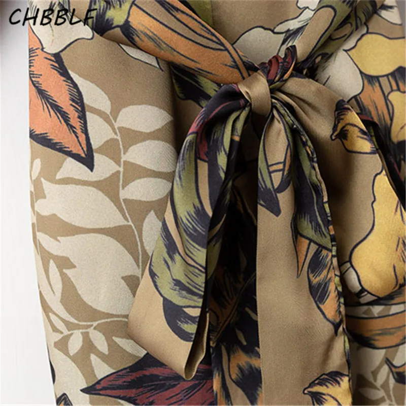 Женский винтажный комбинезон CHBBLF цветочный принт v-образный вырез